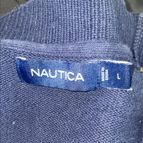 Nautica Men's Cardigan in Navy, Olive, and White - Picture 8 of 8
